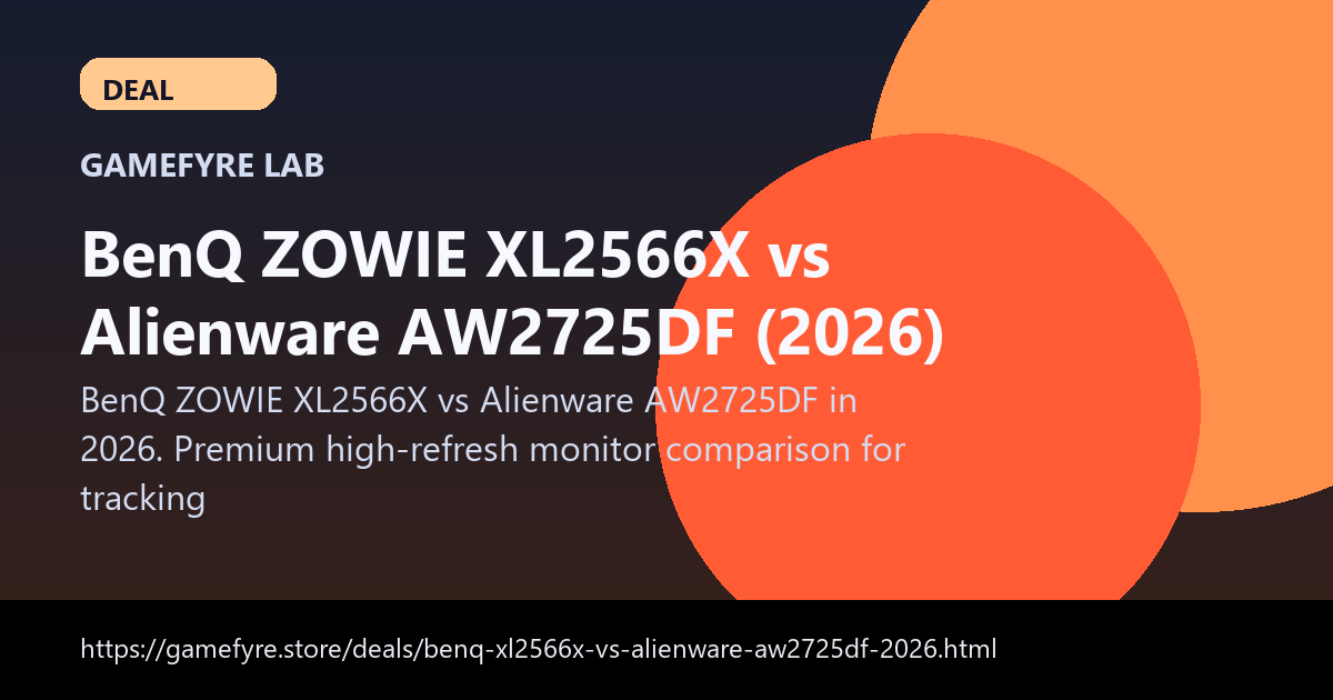 BenQ ZOWIE XL2566X vs Alienware AW2725DF (2026) visual buying guide