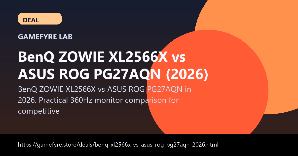 BenQ ZOWIE XL2566X vs ASUS ROG PG27AQN (2026) visual buying guide