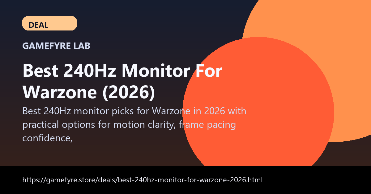 Best 240Hz Monitor For Warzone (2026) visual buying guide