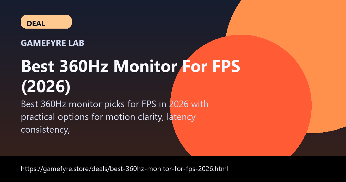 Best 360Hz Monitor For FPS (2026) visual buying guide